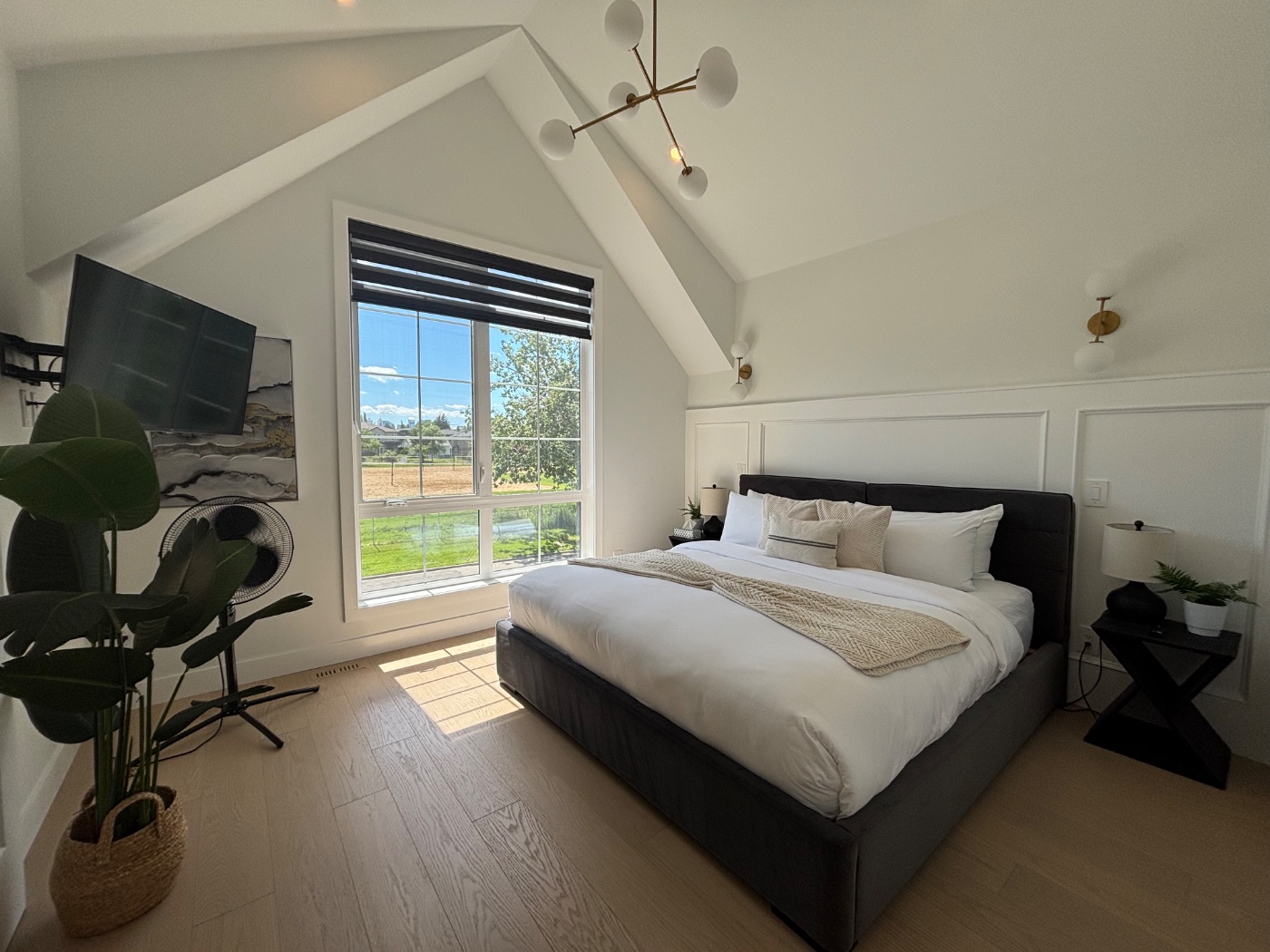 Master bedroom in a Calgary short term rental turned over by CleanStays